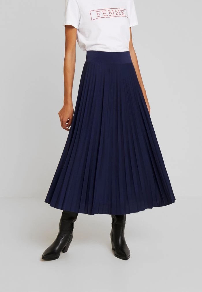 Jupe ANNA FIELD Anna Field Plisse A-line Midi Skirt Bleu Marine Femme | MVO-4150651